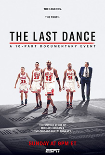 Affiche de The last dance documentaire avec Michael Jordan sur Cinésport. MICHAEL JORDAN : UNE ICÔNE DU BASKET-BALL ET DE LA POP CULTURE